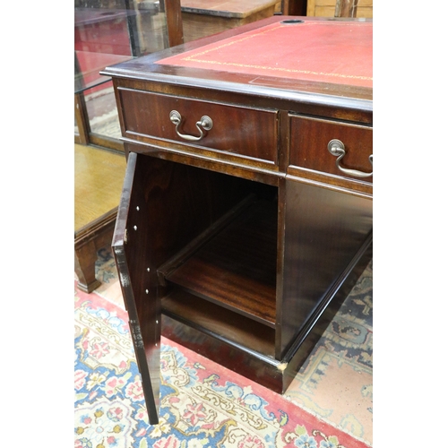 405 - Office suite comprising of leather top desk and leather top filing cabinet