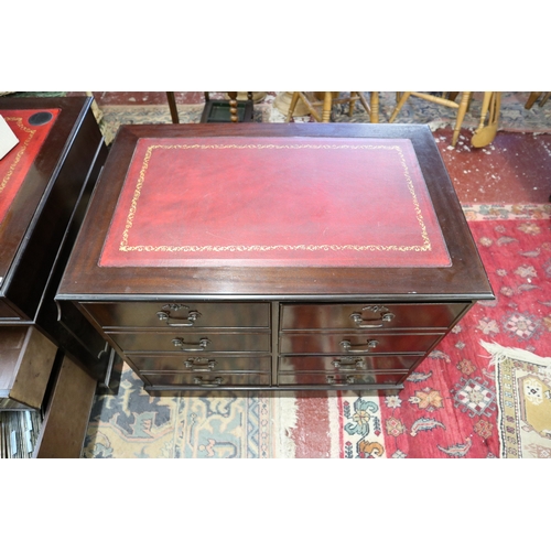 405 - Office suite comprising of leather top desk and leather top filing cabinet