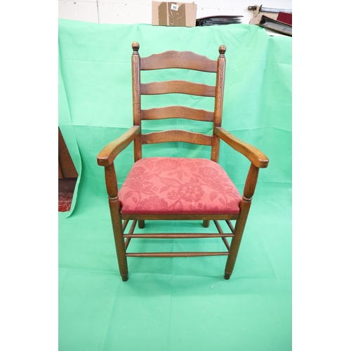 426 - Set of 10 oak framed dining chairs to include 2 carvers