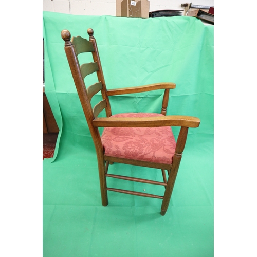 426 - Set of 10 oak framed dining chairs to include 2 carvers