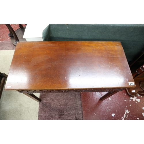 218 - Chinese Chippendale style hall table