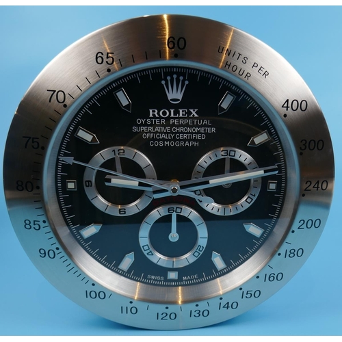 108 - Good quality reproduction Rolex advertising clock with sweeping second hand - Oyster perpetual