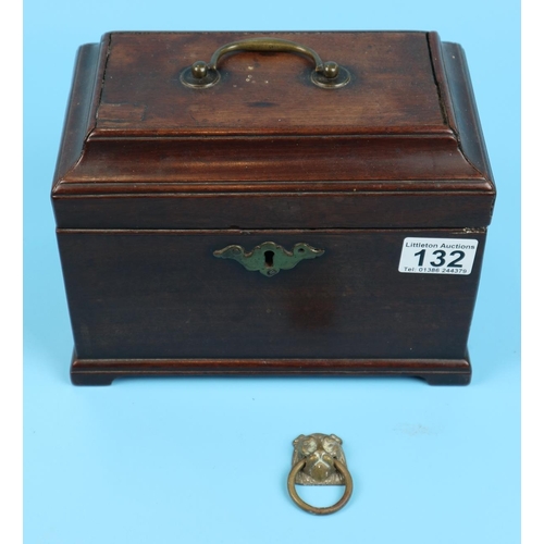 132 - Mahogany tea caddy