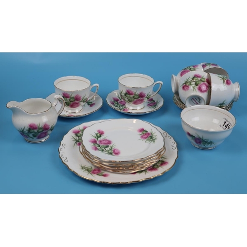 149 - Part dinner service - Colclough Thistle pattern