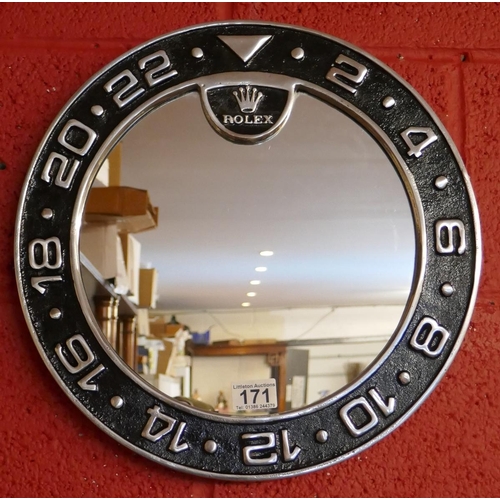 171 - Reproduction metal Rolex advertising mirror