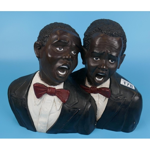 178 - Resin figure of 2 jazz singers A/F - Approx H: 26cm