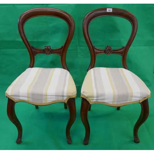 181 - Pair of mahogany balloon-back chairs