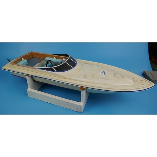 188 - Model RC police speed boat with 2 motors, servo, speed control and receiver