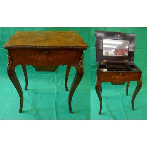 193 - French Omalu mounted vanity case on cabriole legs