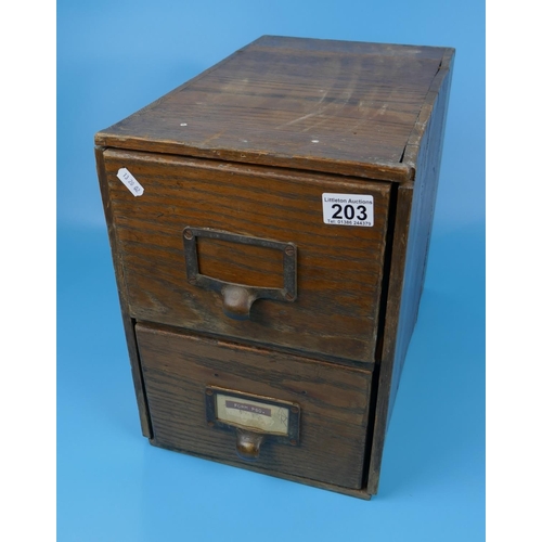 203 - Oak index drawers