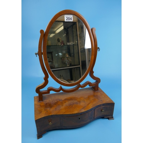 204 - Victorian mahogany dressing table mirror