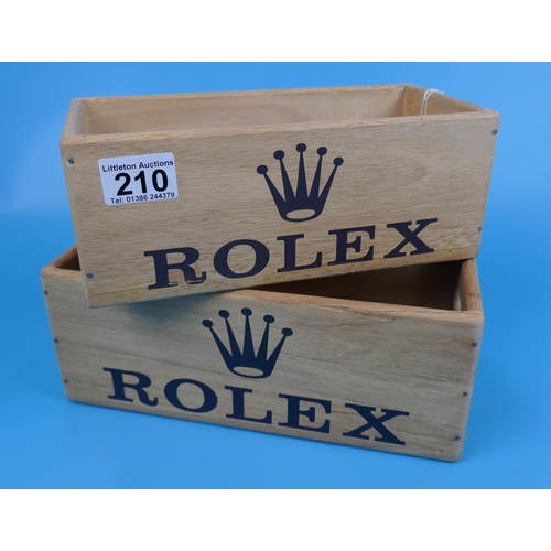 210 - 2 graduated Rolex storage boxes