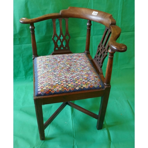 219 - Mahogany corner chair