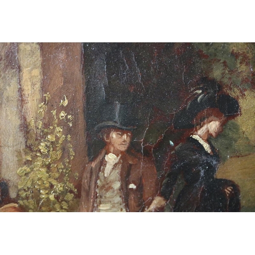 241 - Follower of Heywood Hardy - At the Manor Steps - 19thC oil on canvas - Approx image size: 39cm x 27c... 