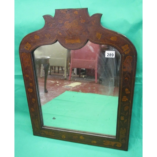 255 - Antique marquetry mirror