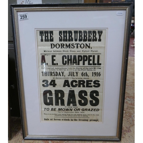 259 - Small advertising poster - The Shrubbery Dormston