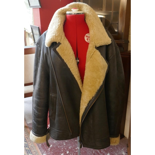 264 - Sheep skin lined leather flying jacket