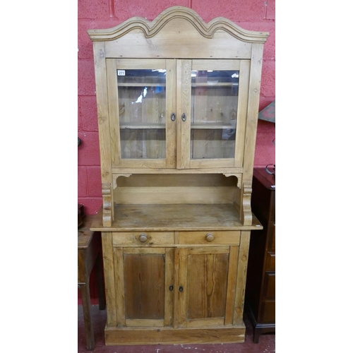 271 - Pine & glazed dresser - Approx W: 102cm D: 44cm H: 205cm