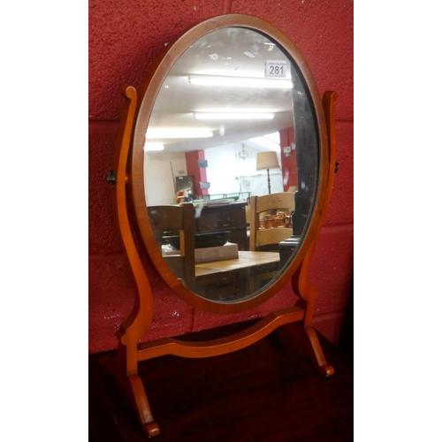 281 - Yew wood vanity mirror