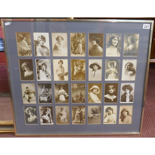 287 - Collection of early framed glamour pictures