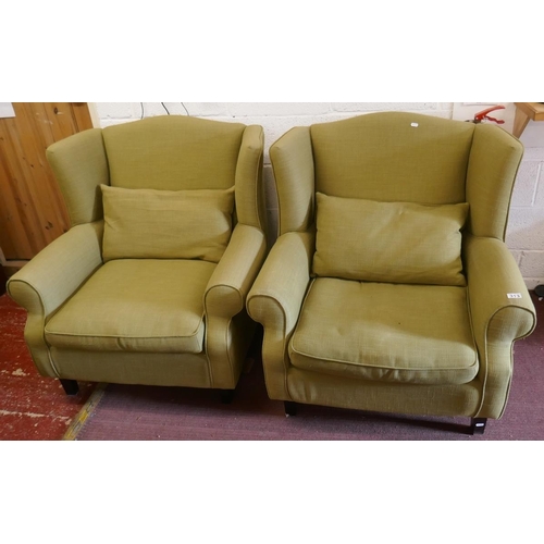 313 - Pair of wing-back easy chairs