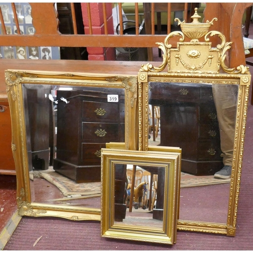 319 - 3 gilt framed mirrors