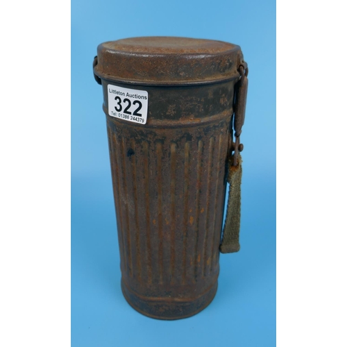 322 - German military gas mask canister