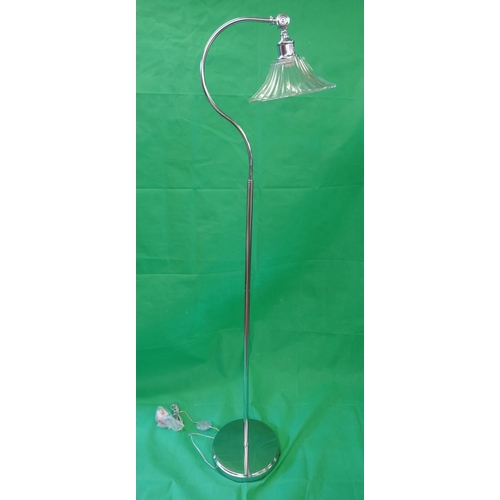 323 - Chrome and glass standard lamp