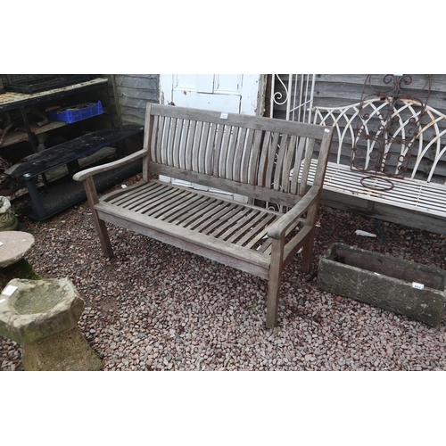 482 - Teak garden bench A/F