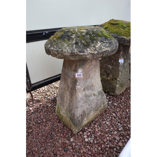 489 - Large antique staddle stone - Cotswold stone - Approx H: 76cm