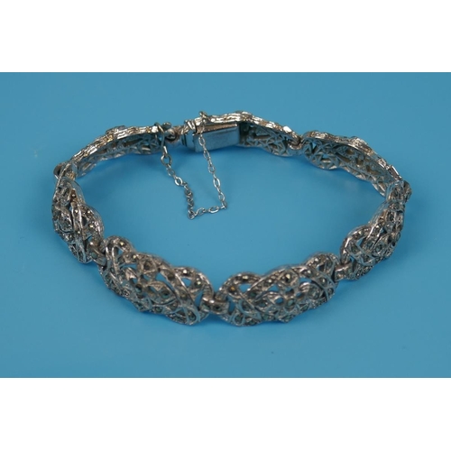 72 - Art Deco silver & marcasite bracelet