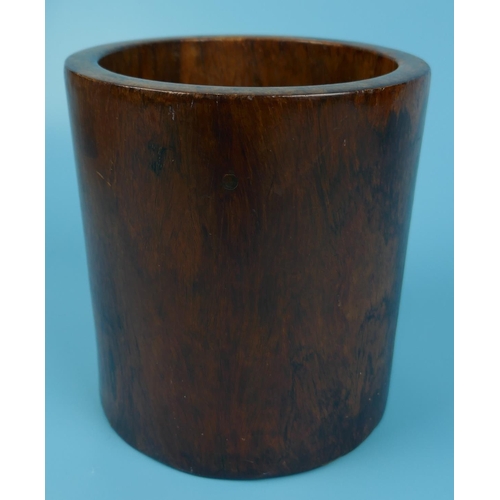 95 - Early rosewood brush pot - Approx H: 16cm