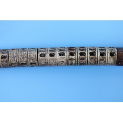 10 - Antique shark vertebrae swagger stick A/F