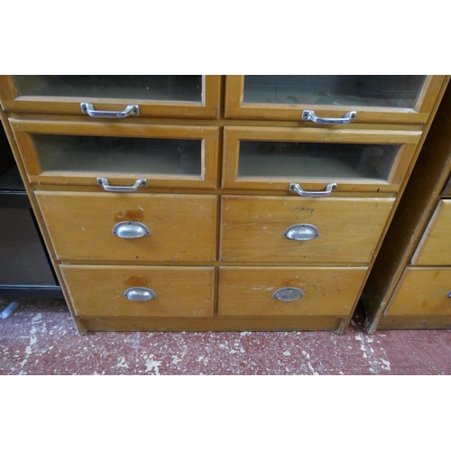 306 - Pair of mid-century haberdashery cabinets - H: 199cm