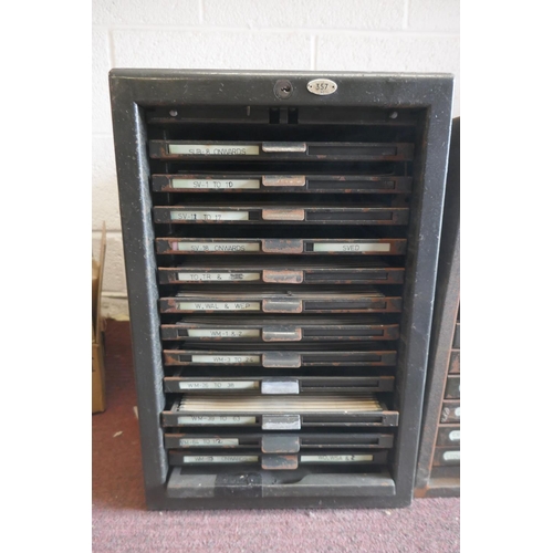 314 - 2 banks vintage filing drawers