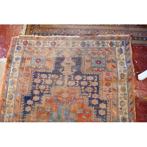 491 - Antique hand woven Persian rug - Approx 150cm x 107cm