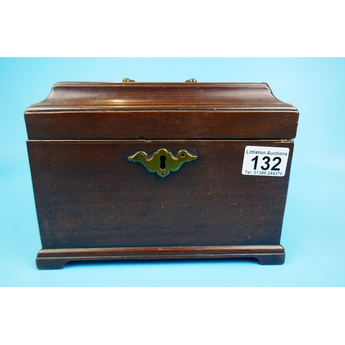 132 - Mahogany tea caddy