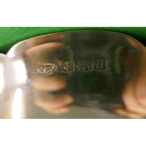 15 - Hallmarked silver bowl featuring Sir Winston Churchill medallion - Markers mark A.E.J - Approx weigh... 
