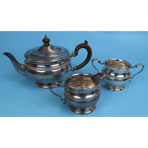 2 - 3 piece hallmarked silver tea service - Makers mark R&F Ltd - Approx gross weight 774g