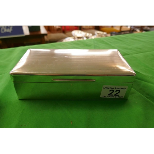 22 - 2 hallmarked silver cigarette boxes