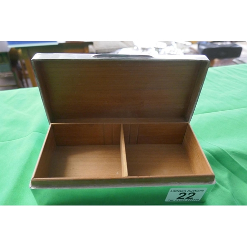 22 - 2 hallmarked silver cigarette boxes