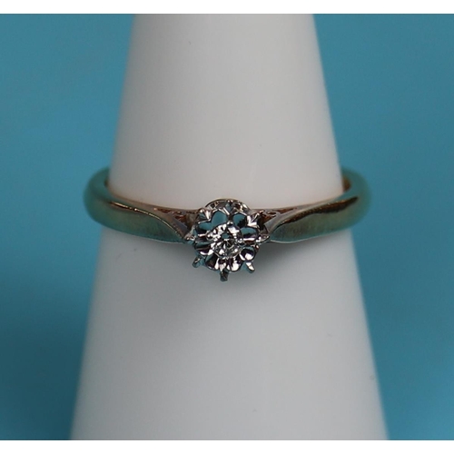 37 - Gold diamond solitaire ring