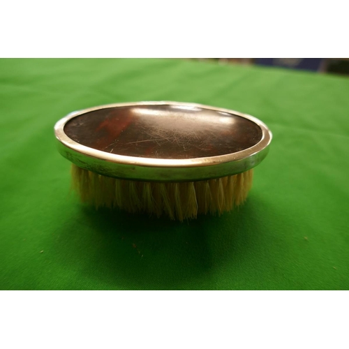 5 - Hallmarked silver vesta case - Makers mark T.H & Hallmarked silver & tortoise brush - Makers mark A.... 