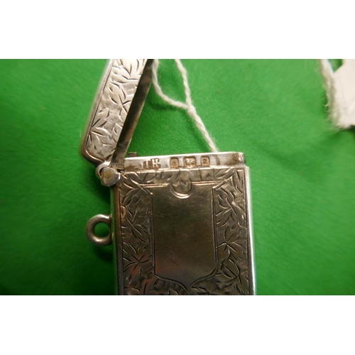 5 - Hallmarked silver vesta case - Makers mark T.H & Hallmarked silver & tortoise brush - Makers mark A.... 