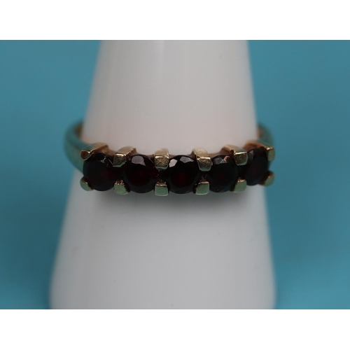 58 - Gold Mozambique garnet ring