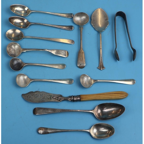 6 - Collection of hallmarked silver spoons etc - Approx weight 153g without knife