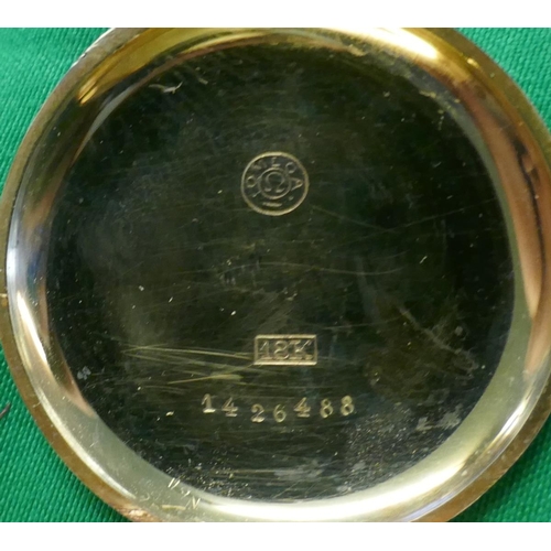 72 - Omega 18ct gold pocket watch
