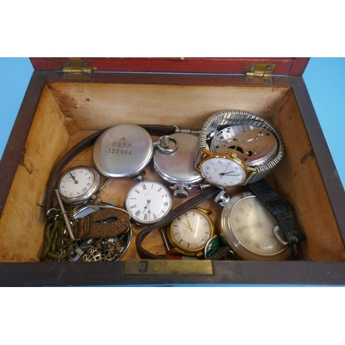 73 - Assortment of watches to include Jaeger Le Coultre WW2 period military pocket watch