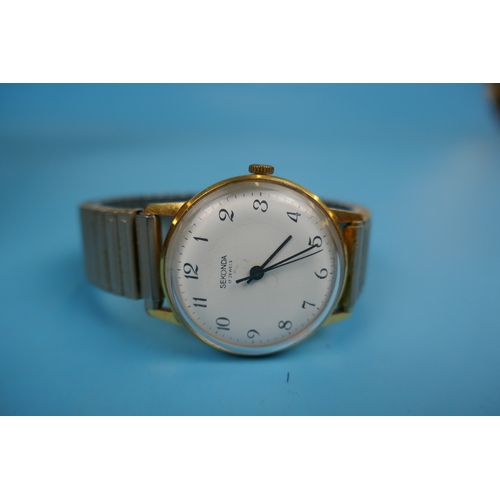 73 - Assortment of watches to include Jaeger Le Coultre WW2 period military pocket watch