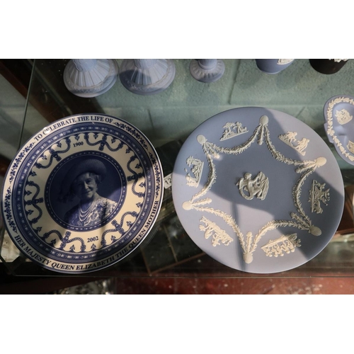 124 - Collection of blue Wedgwood Jasperware